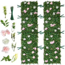 Artificial Luxury Flower Wall Backdrop, 2 PCS, Each Panel 2 x 8 ft, Gorgeous 3D Silk Floral Backdrop Pet Friendly