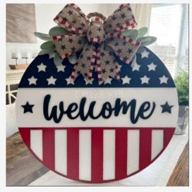 1 pc 250th anniversary of American independence, bald eagle commemorative wooden plaque, home porch decoration, wooden hanging board (Color: 33, size: 40*40*0.5cm)