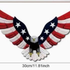 1 pc 250th anniversary of American independence, bald eagle commemorative wooden plaque, home porch decoration, wooden hanging board (Color: 24, size: 20*20*0.5cm)