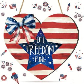 Wooden plaque pendants, holiday plaques, wall signs, signage decorations, hanging paintings, Independence Day in the United States (Color: 6, size: 30cm)