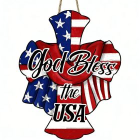 Wooden plaque pendants, holiday plaques, wall signs, signage decorations, hanging paintings, Independence Day in the United States (Color: 8, size: 30cm)