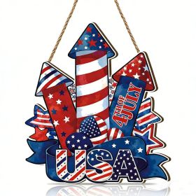 Wooden plaque pendants, holiday plaques, wall signs, signage decorations, hanging paintings, Independence Day in the United States (Color: 13, size: 30cm)