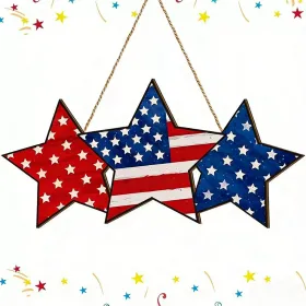 Wooden plaque pendants, holiday plaques, wall signs, signage decorations, hanging paintings, Independence Day in the United States (Color: 14, size: 30cm)