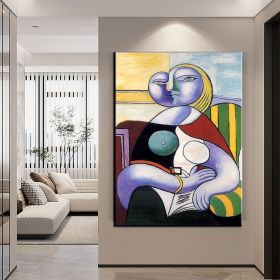 Hand Painted Oil Painting Pablo Picasso the Original Painting A woman who reads Living Room Hallway Bedroom Luxurious Decorative Painting (style: 01, size: 150X220cm)