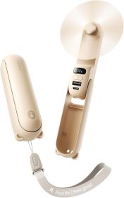 Handheld Travel Fan, Upgraded Mini Portable Fan with Up to 24 Working Hours for Long-term Outdoor Cooling, Combines Power Bank and Flashlight (Color: Brown)