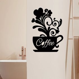 Vintage Industrial Coffee Wall Art Sign - Rustic Metal Tin Sign For Coffee Shop (Option: Wrought iron decoration)
